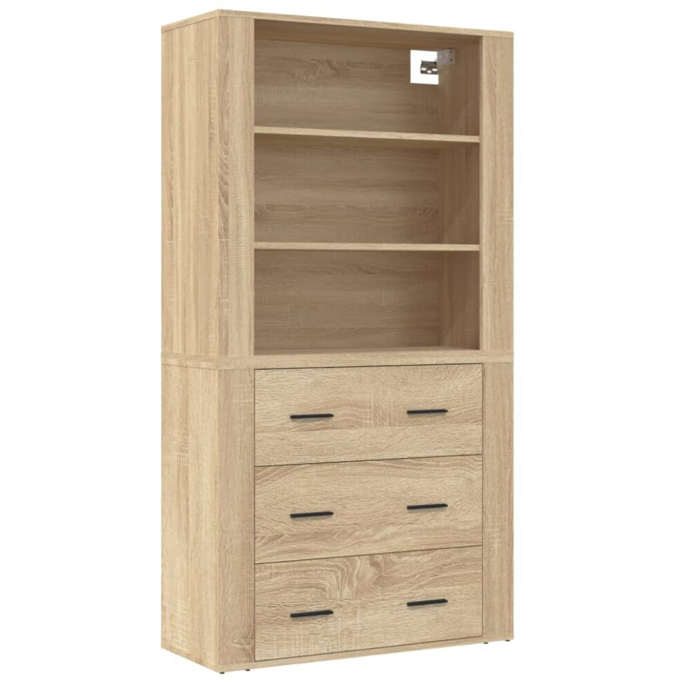 (sonoma oak) vidaXL Highboard Engineered Wood Sideboard Storage Cupboard Multi Colours