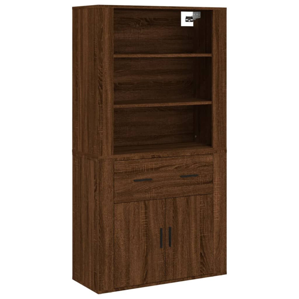 (brown oak) vidaXL Highboard Engineered Wood Sideboard Storage Cupboard Multi Colours