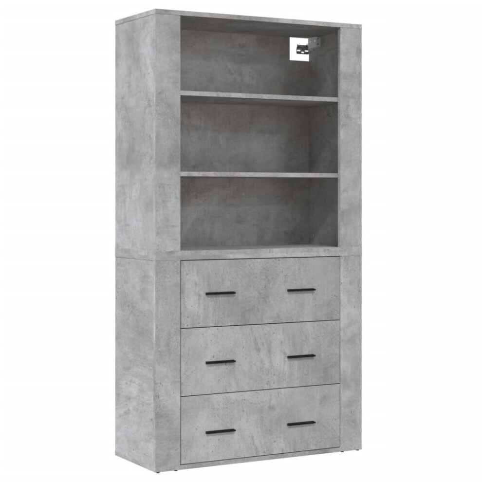Vidaxl (Concrete Grey) Highboard Engineered Wood Sideboard Storage Cupboard Multi Colours