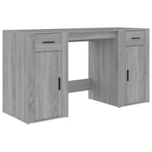 (grey sonoma) vidaXL Desk with Cabinet Engineered Wood Laptop Table Office Multi Colours
