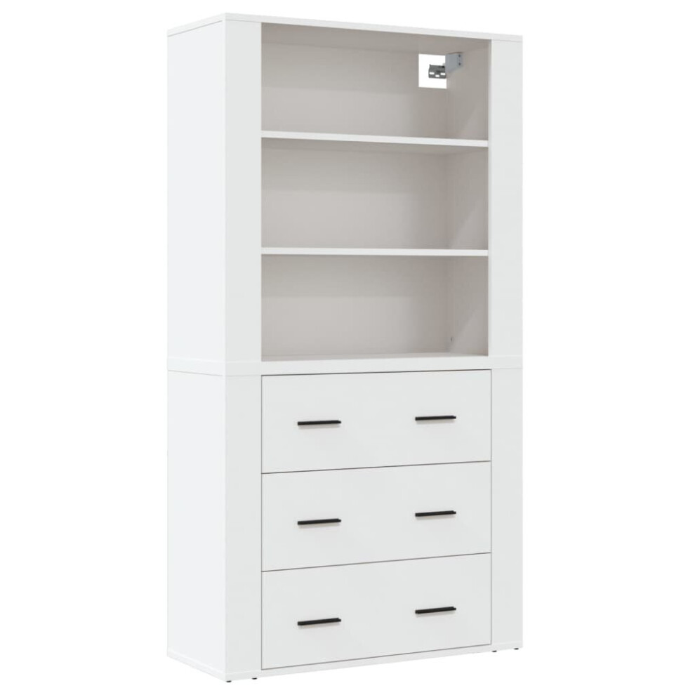 (white) vidaXL Highboard Engineered Wood Sideboard Storage Cupboard Multi Colours