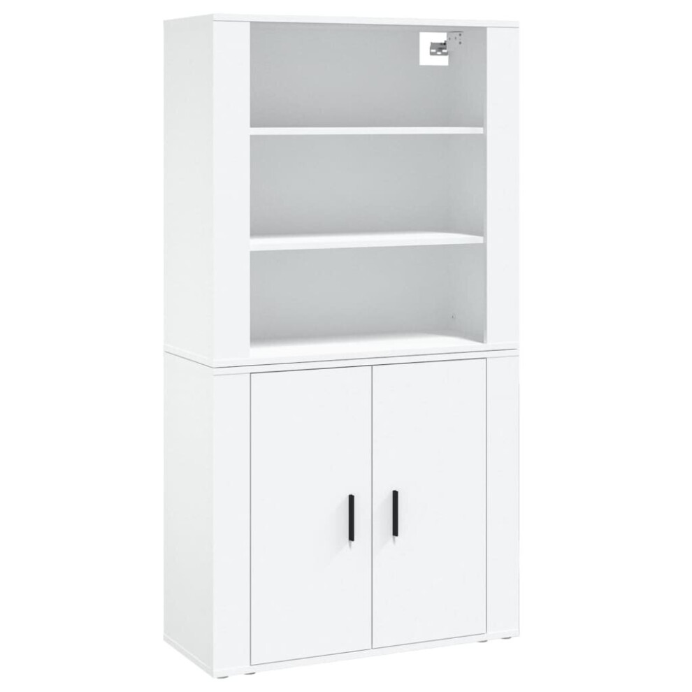 (white) vidaXL Highboard Engineered Wood Sideboard Home Storage Cabinet Multi Colours