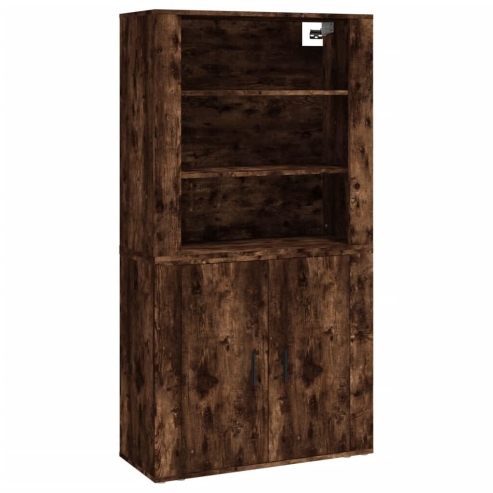 Vidaxl (Smoked Oak) Highboard Engineered Wood Sideboard Home Storage Cabinet Multi Colours
