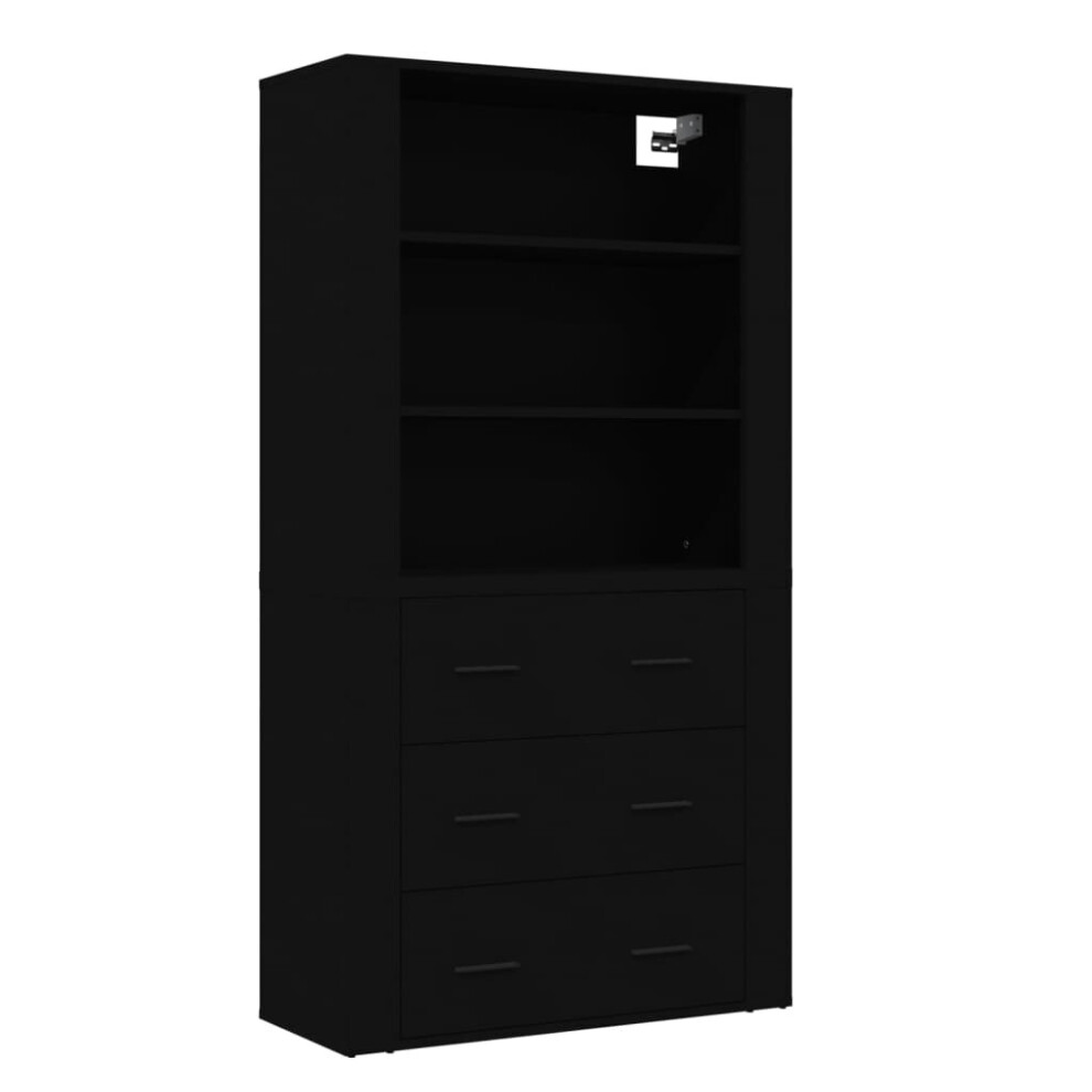 (black) vidaXL Highboard Engineered Wood Sideboard Storage Cupboard Multi Colours