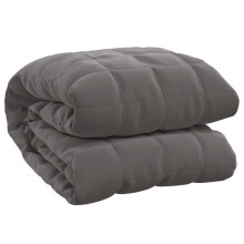 (grey, 230 x 220 cm/15 kg) vidaXL Weighted Blanket Bedding Anxiety Blanket Bedroom Quilt Blanket Fabric