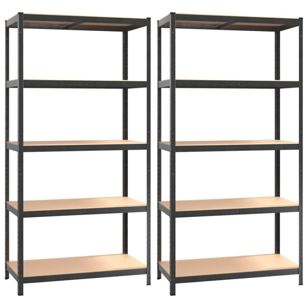 (grey) vidaXL 5-Layer Heavy-duty Shelves Storage Racks Steel and Engineered Wood