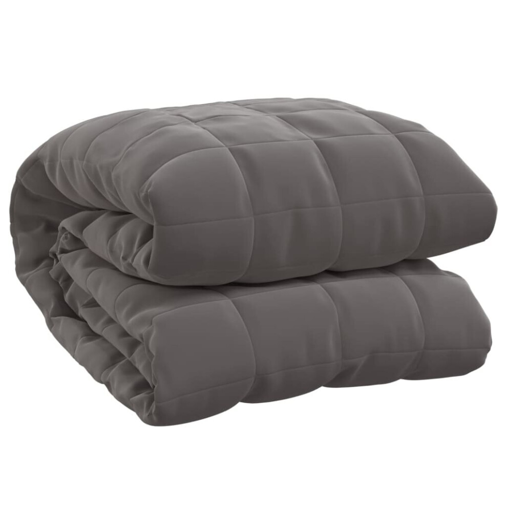 Vidaxl (Grey, 240 X 220 Cm/15 Kg) Weighted Blanket Bedding Anxiety Blanket Bedroom Quilt Blanket Fabric