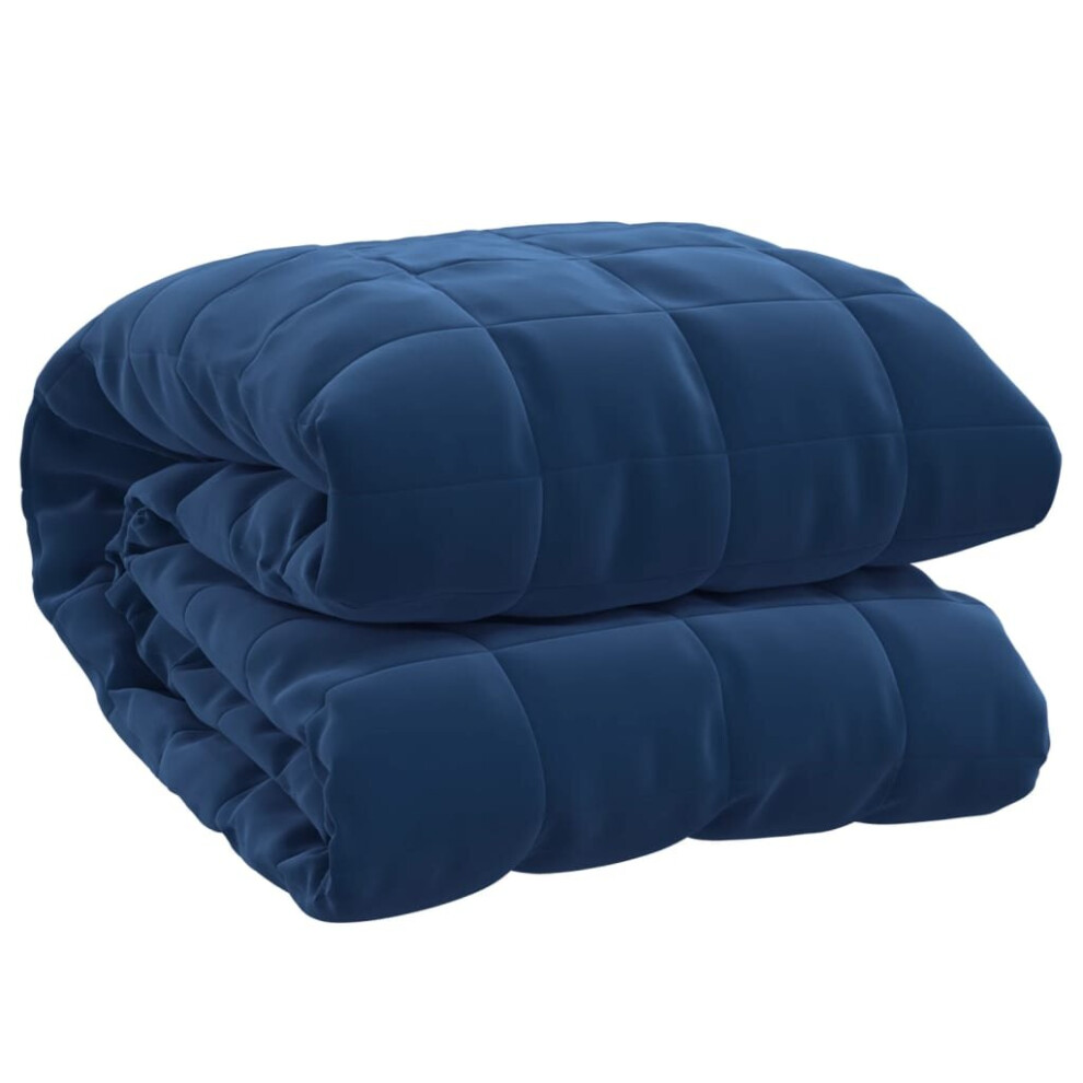 Vidaxl (Blue, 135 X 200 Cm/6 Kg) Weighted Blanket Bedding Anxiety Blanket Bedroom Quilt Blanket Fabric