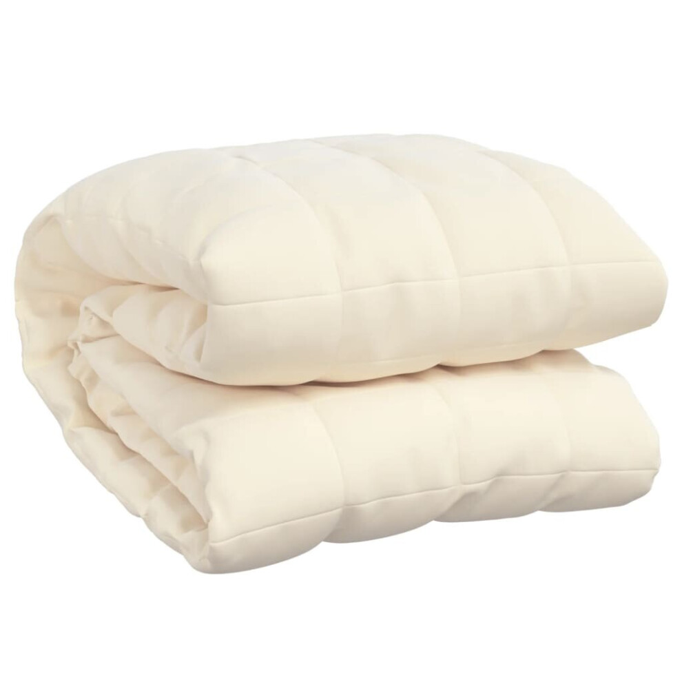 Vidaxl (Cream, 240 X 220 Cm/15 Kg) Weighted Blanket Bedding Anxiety Blanket Bedroom Quilt Blanket Fabric