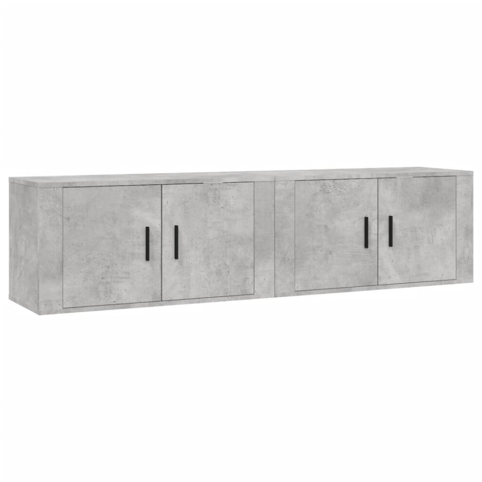 Vidaxl (Concrete Grey, 80 X 34.5 X 40 Cm/ 2 Pcs) Wall-Mounted Tv Cabinets Hanging Tv Stand Floating Tv Wall Unit 3 Pcs