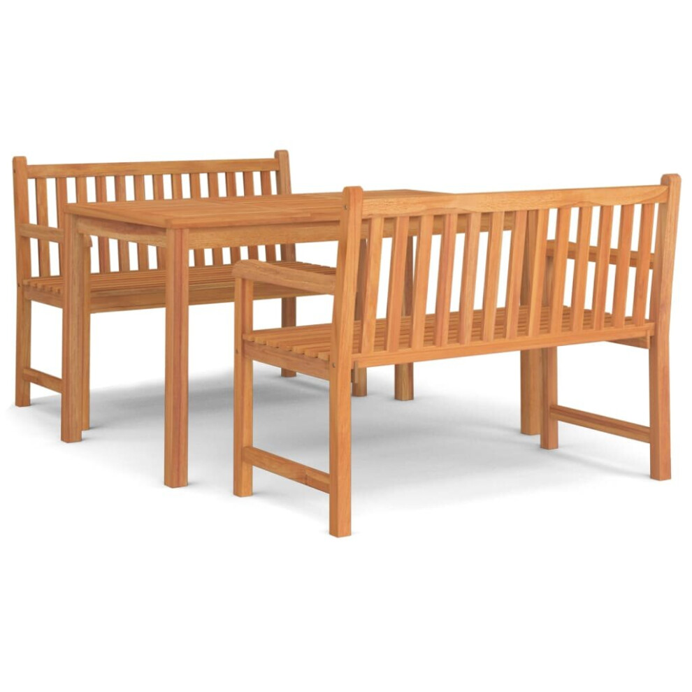 (2x bench + table) vidaXL Solid Wood Teak Garden Dining Set Patio Table Furniture Multi Models