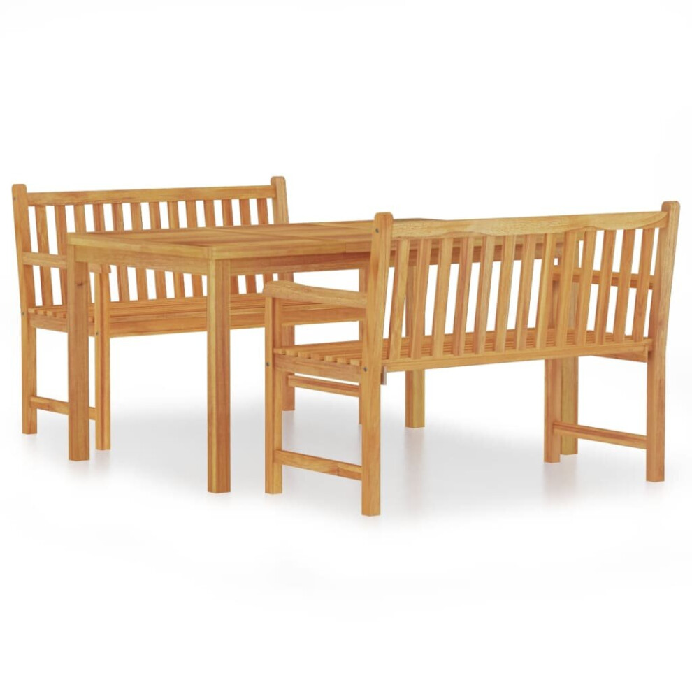 (2x bench + table) vidaXL Solid Wood Teak Garden Dining Set Patio Table Furniture Multi Models