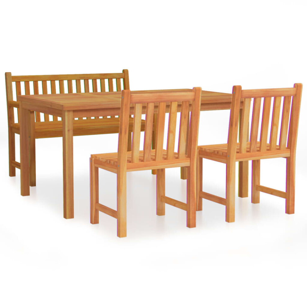 (bench + 2x chair + table) vidaXL Solid Wood Teak Garden Dining Set Patio Table Furniture Multi Models