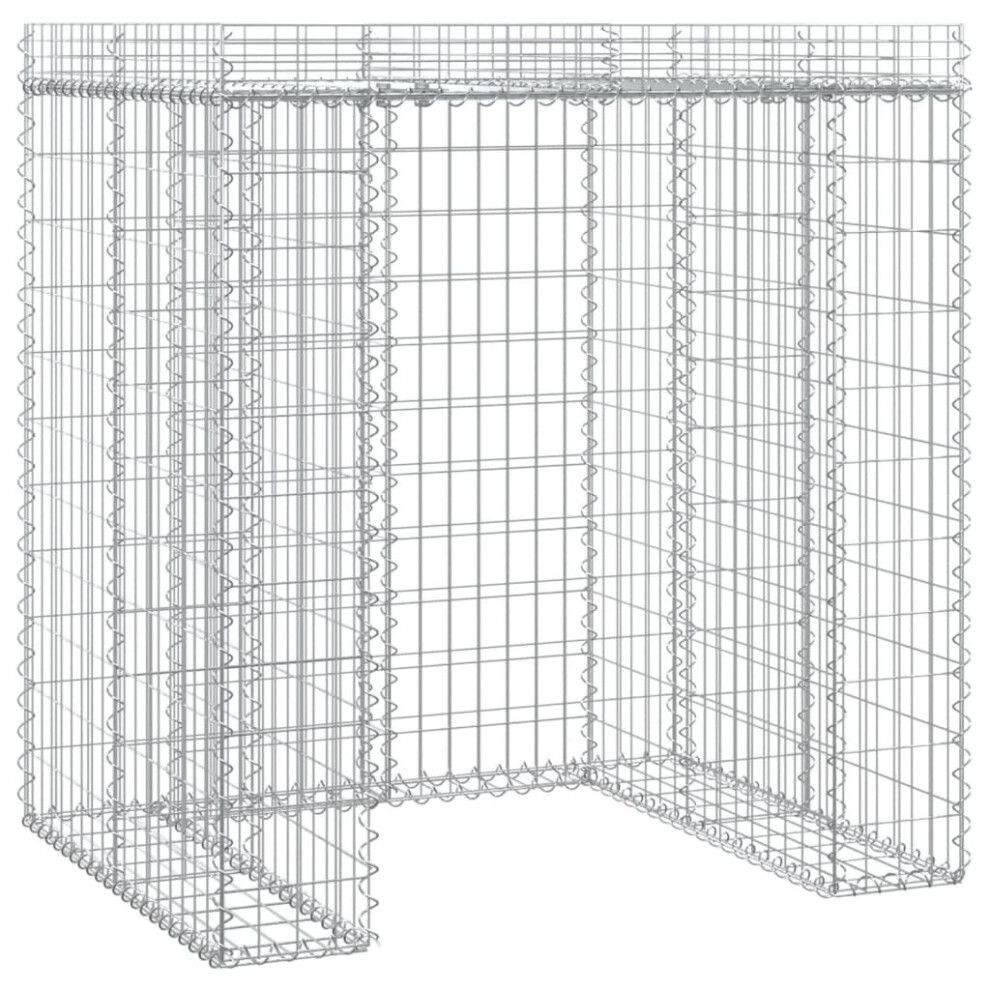 New Vidaxl (110 X 91 X 120 Cm) Gabion Wall For Garbage Bin Gabion Cage Stone Cage Wall Galvanised Iron