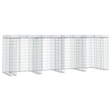 (350 x 91 x 120 cm) vidaXL Gabion Wall for Garbage Bin Gabion Cage Stone Cage Wall Galvanised Iron