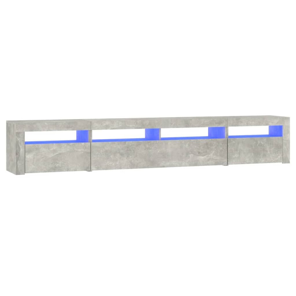 Vidaxl (Concrete 240 X 35 X 40 Cm) Tv Cabinet With Led Lights Media Unit Tv Stand Multi Colours/Sizes Grey
