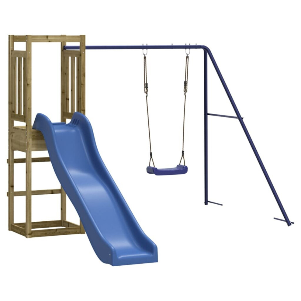 Vidaxl (Solid Impregnated Pinewood) Outdoor Playset Wooden Playground Set Kids Swing Set Solid Wood Pine