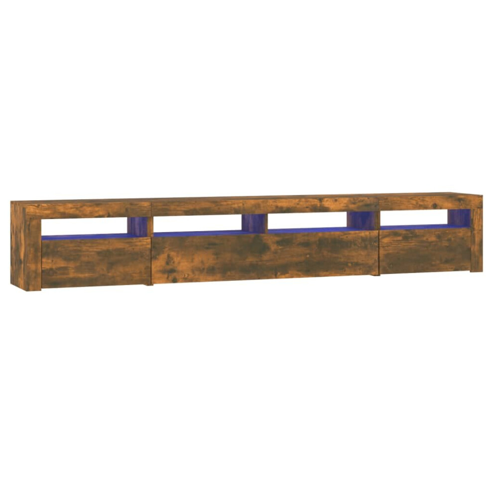 Vidaxl (Smoked Oak, 240 X 35 X 40 Cm) Tv Cabinet With Led Lights Media Unit Tv Stand Multi Colours/Sizes Brown