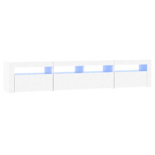 (white, 210 x 35 x 40 cm) vidaXL TV Cabinet with LED Lights Media Unit TV Stand Multi Colours/Sizes