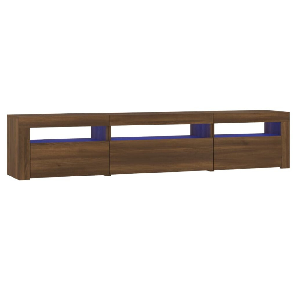 (brown oak, 195 x 35 x 40 cm) vidaXL TV Cabinet with LED Lights Media Unit TV Stand Multi Colours/Sizes