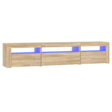 (sonoma oak, 195 x 35 x 40 cm) vidaXL TV Cabinet with LED Lights Media Unit TV Stand Multi Colours/Sizes