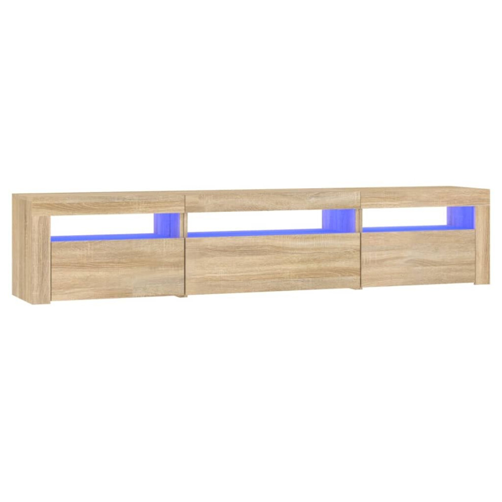 Vidaxl (Sonoma Oak, 195 X 35 X 40 Cm) Tv Cabinet With Led Lights Media Unit Tv Stand Multi Colours/Sizes