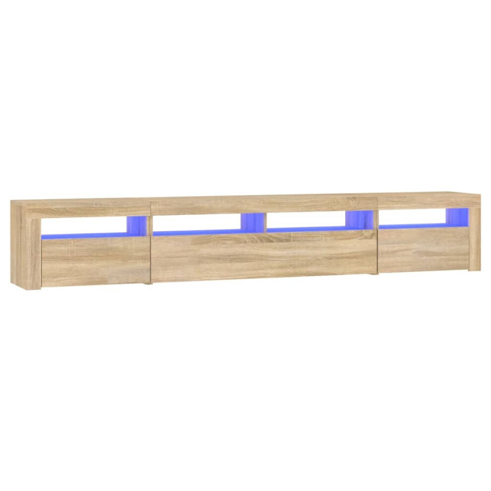 Vidaxl (Sonoma Oak, 240 X 35 X 40 Cm) Tv Cabinet With Led Lights Media Unit Tv Stand Multi Colours/Sizes Brown