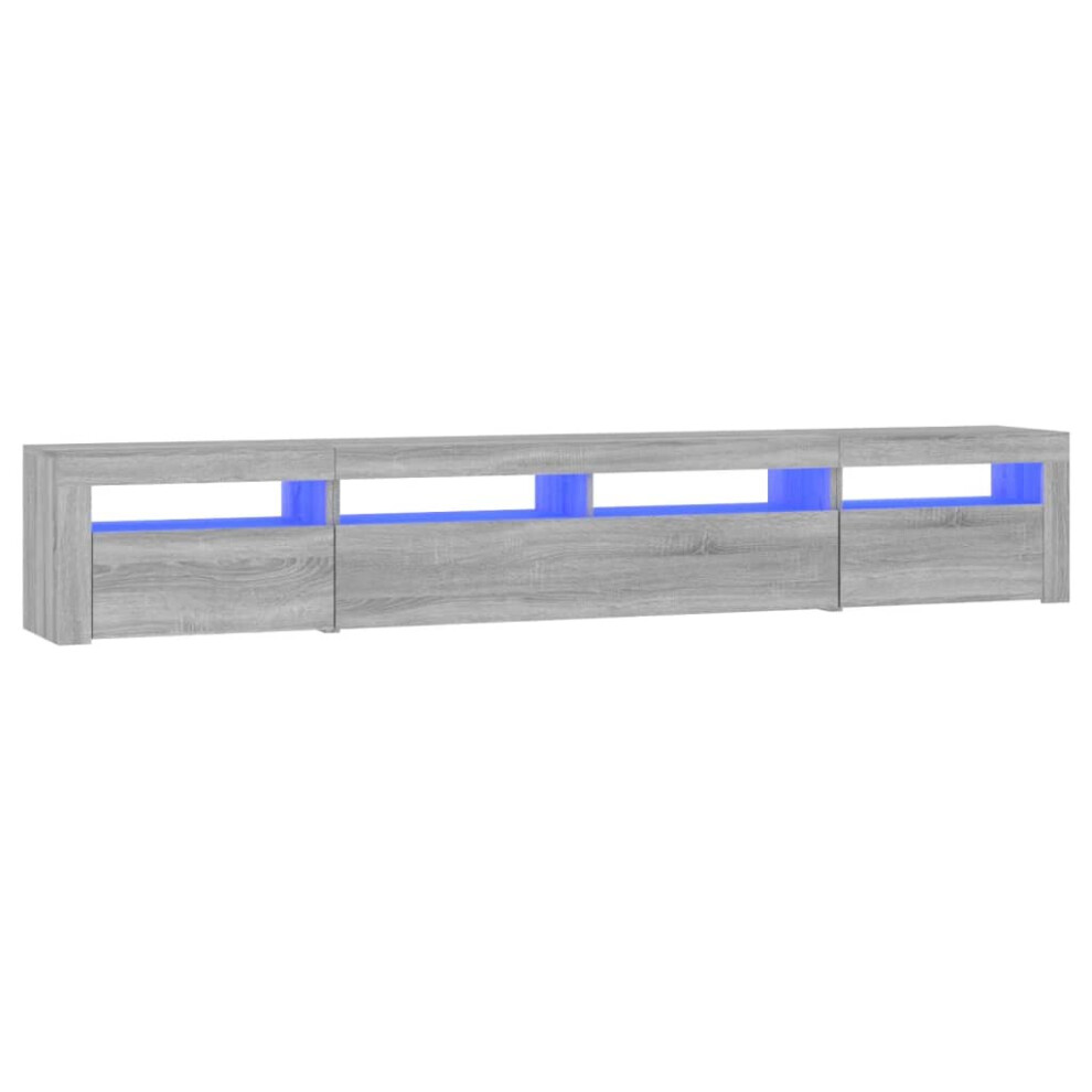 Vidaxl (Grey Sonoma, 240 X 35 X 40 Cm) Tv Cabinet With Led Lights Media Unit Tv Stand Multi Colours/Sizes