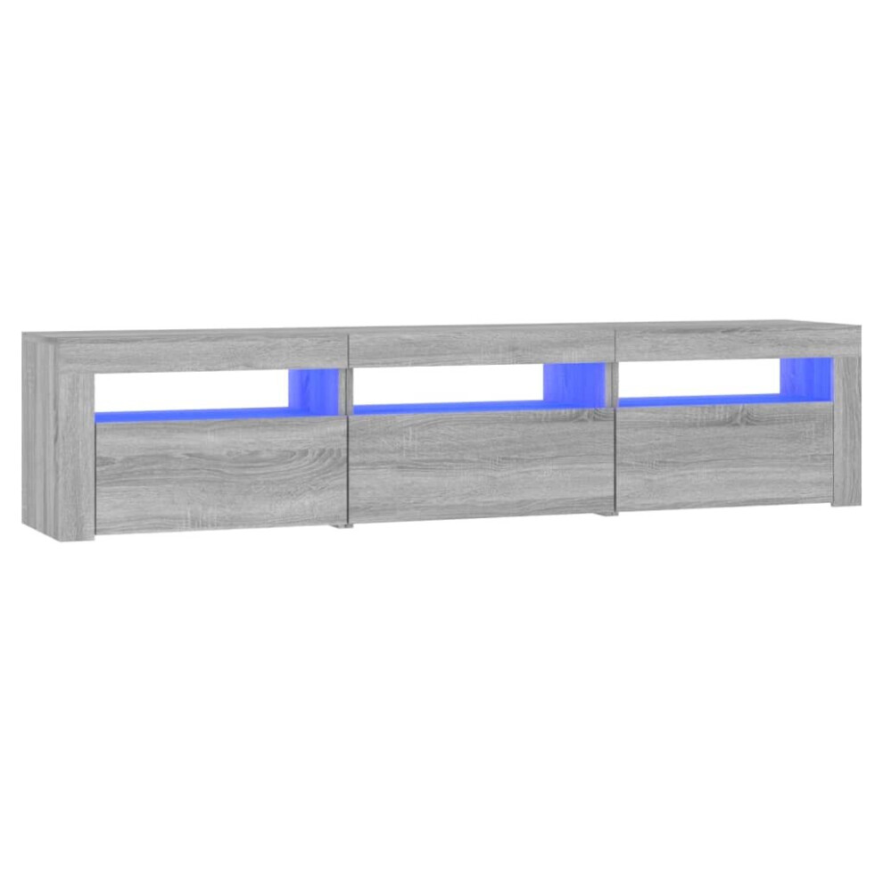 (grey sonoma, 180 x 35 x 40 cm) vidaXL TV Cabinet with LED Lights Media Unit TV Stand Multi Colours/Sizes