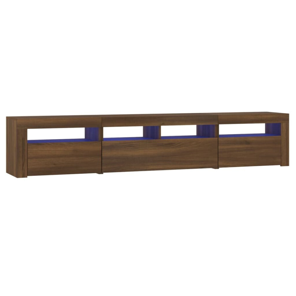 (brown oak, 210 x 35 x 40 cm) vidaXL TV Cabinet with LED Lights Media Unit TV Stand Multi Colours/Sizes