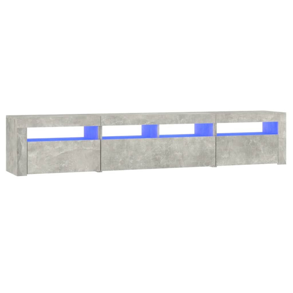 Vidaxl (Concrete Grey, 210 X 35 X 40 Cm) Tv Cabinet With Led Lights Media Unit Tv Stand Multi Colours/Sizes