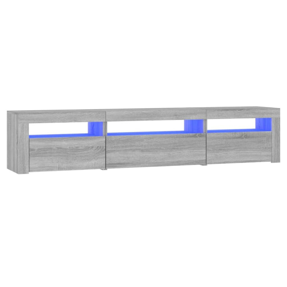 Vidaxl (Grey Sonoma, 195 X 35 X 40 Cm) Tv Cabinet With Led Lights Media Unit Tv Stand Multi Colours/Sizes