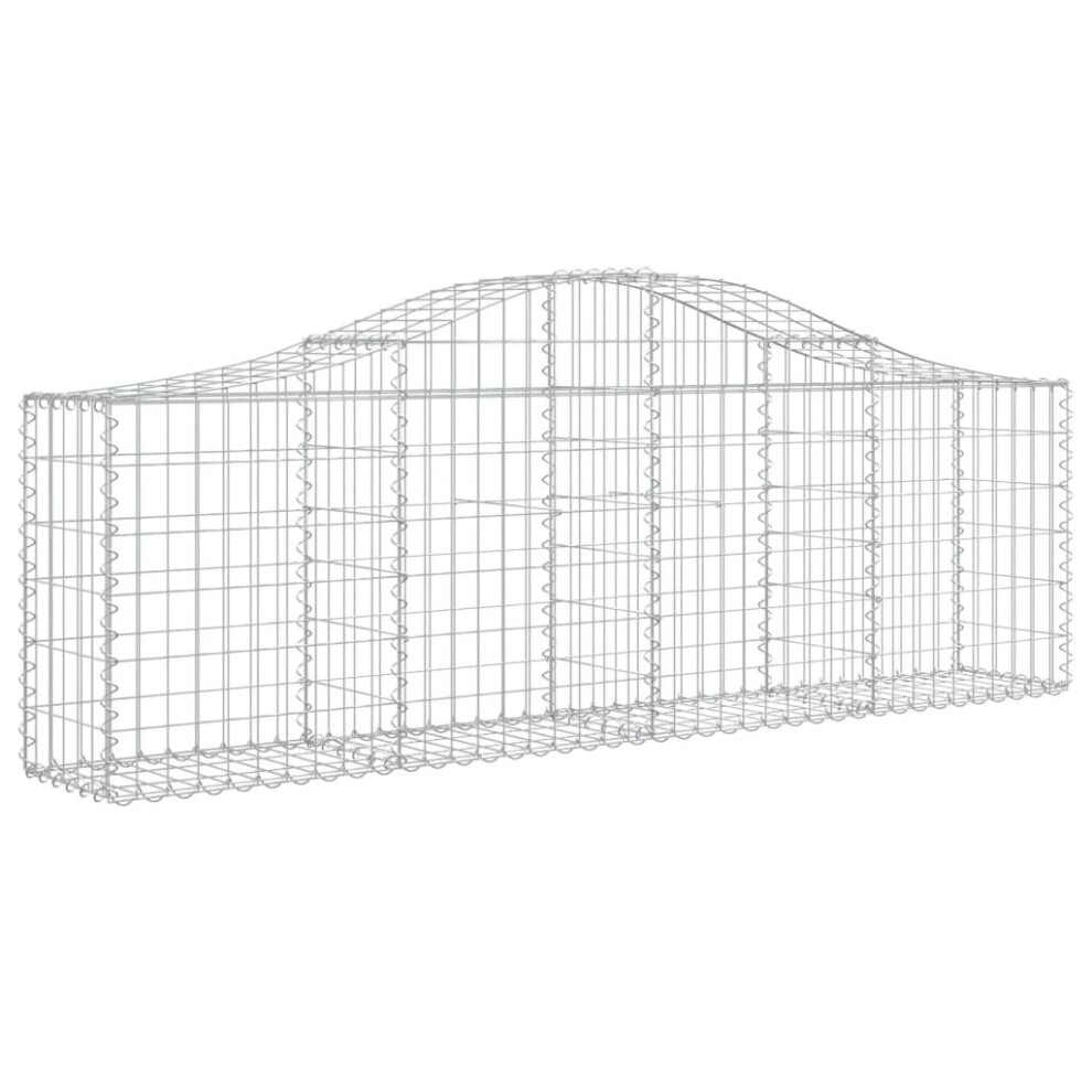 Vidaxl (200 X 30 X 60/80 Cm/ 1 Pcs) Arched Gabion Basket Stone Basket Gabion Retaining Wall Galvanised Iron