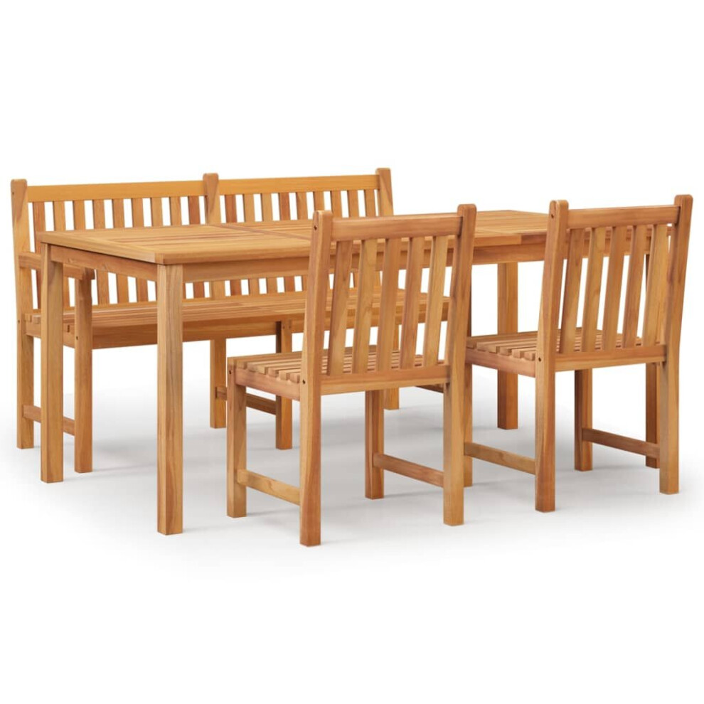 (bench + 2x chair + table) vidaXL Solid Wood Teak Garden Dining Set Patio Table Furniture Multi Models