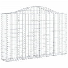 vidaXL Gabione mit Hochbogen 200x30x120/140 cm Verzinktes Eisen