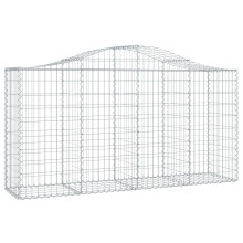 (200 x 50 x 100/120 cm/ 1 pcs) vidaXL Arched Gabion Basket Stone Basket Gabion Retaining Wall Galvanised Iron