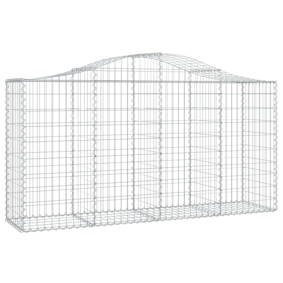 Vidaxl (200 X 50 X 100/120 Cm/ 1 Pcs) Arched Gabion Basket Stone Basket Gabion Retaining Wall Galvanised Iron