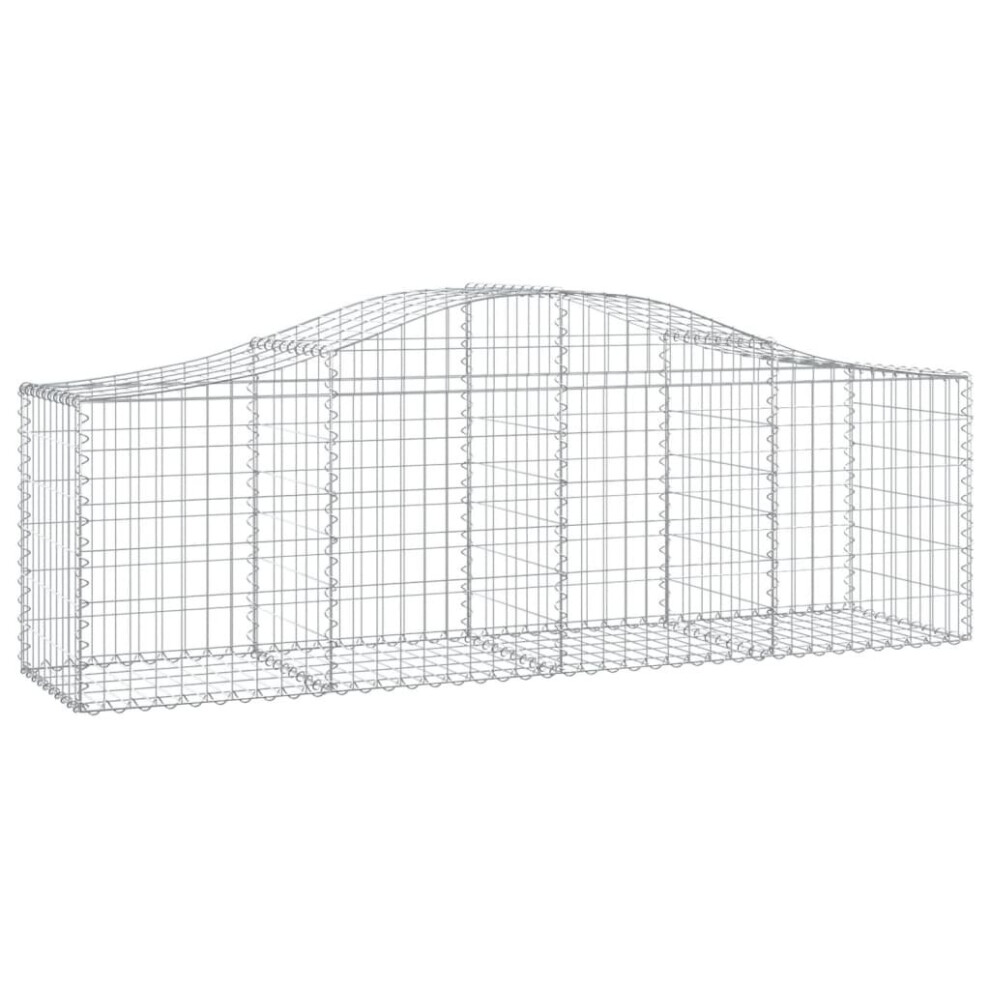 Vidaxl (200 X 50 X 60/80 Cm/ 1 Pcs) Arched Gabion Basket Stone Basket Gabion Retaining Wall Galvanised Iron