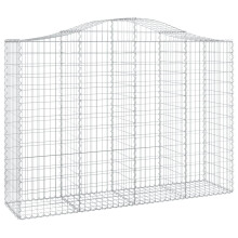 (200 x 50 x 140/160 cm/ 1 pcs) vidaXL Arched Gabion Basket Stone Basket Gabion Retaining Wall Galvanised Iron
