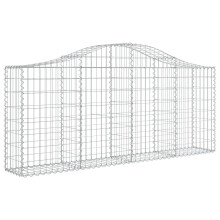 (200 x 30 x 80/100 cm/ 1 pcs) vidaXL Arched Gabion Basket Stone Basket Gabion Retaining Wall Galvanised Iron