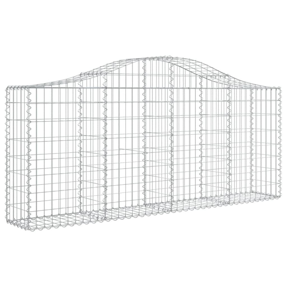 Vidaxl (200 X 30 X 80/100 Cm/ 1 Pcs) Arched Gabion Basket Stone Basket Gabion Retaining Wall Galvanised Iron