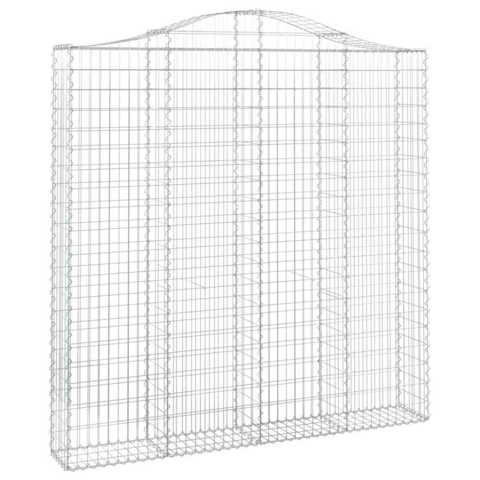 Vidaxl (200 X 30 X 200/220 Cm/ 1 Pcs) Arched Gabion Basket Stone Basket Gabion Retaining Wall Galvanised Iron