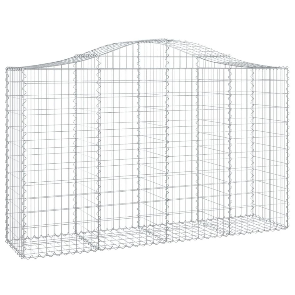 Vidaxl (200 X 50 X 120/140 Cm/ 1 Pcs) Arched Gabion Basket Stone Basket Gabion Retaining Wall Galvanised Iron