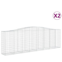 (400 x 50 x 120/140 cm/ 2 pcs) vidaXL Arched Gabion Basket Stone Basket Gabion Retaining Wall Galvanised Iron