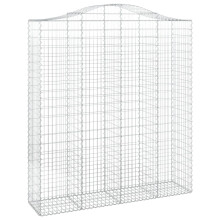 (200 x 50 x 220/240 cm/ 1 pcs) vidaXL Arched Gabion Basket Stone Basket Gabion Retaining Wall Galvanised Iron