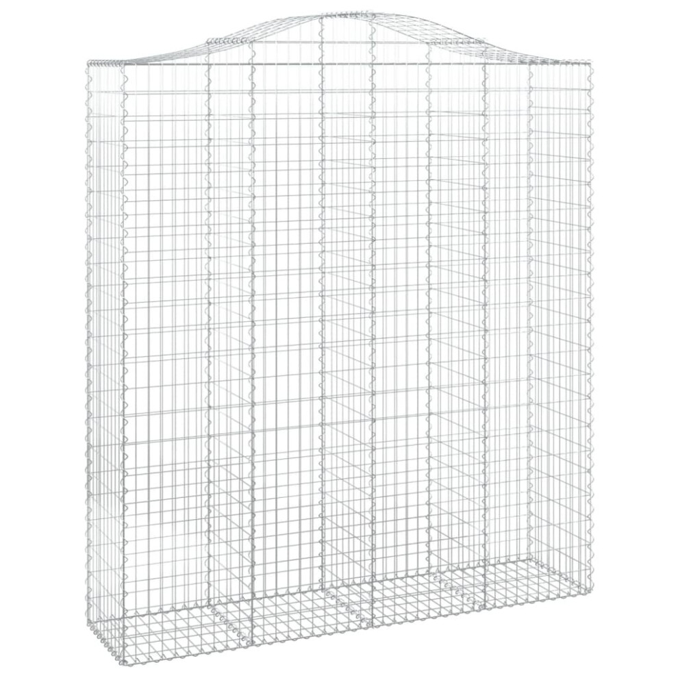 Vidaxl (200 X 50 X 220/240 Cm/ 1 Pcs) Arched Gabion Basket Stone Basket Gabion Retaining Wall Galvanised Iron