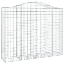 (200 x 50 x 160/180 cm/ 1 pcs) vidaXL Arched Gabion Basket Stone Basket Gabion Retaining Wall Galvanised Iron