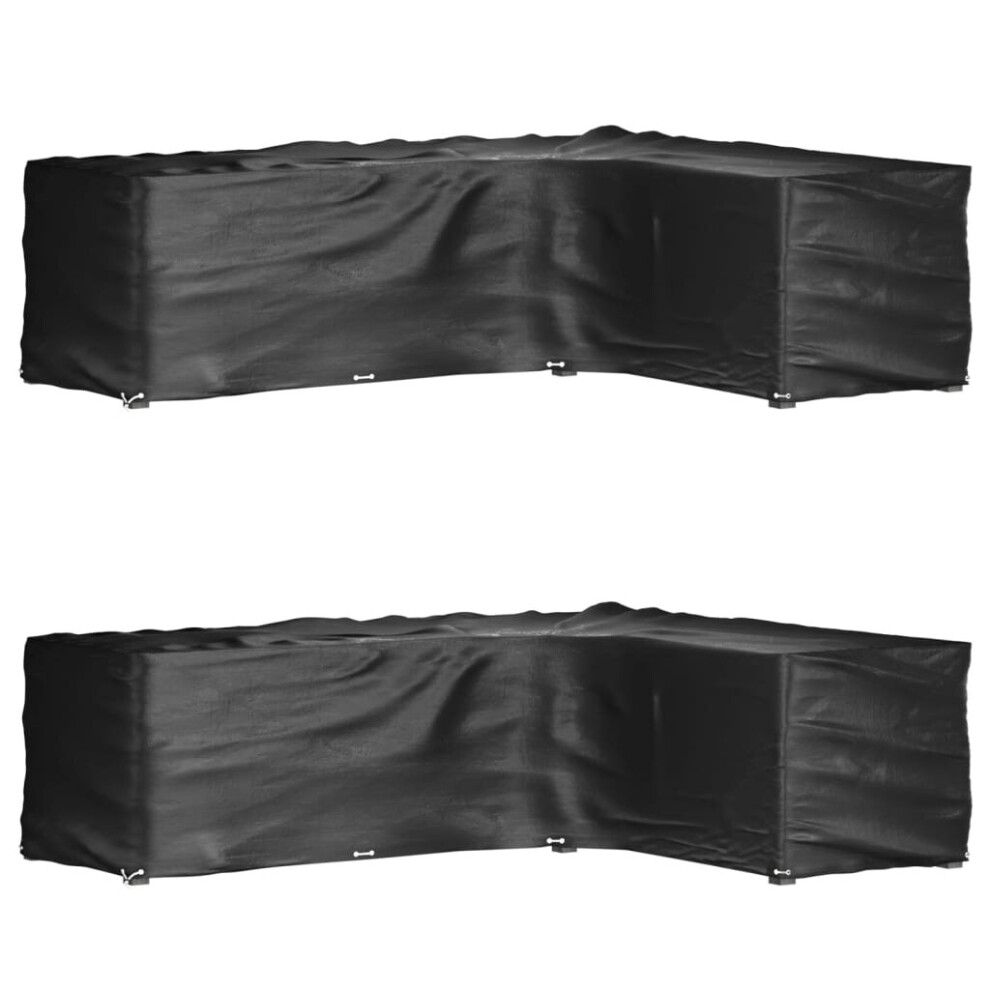 Vidaxl (260 X 210 X 80 Cm/ 2 Pcs) L-Shaped Garden Furniture Covers Outdoor Furniture Cover 16 Eyelets