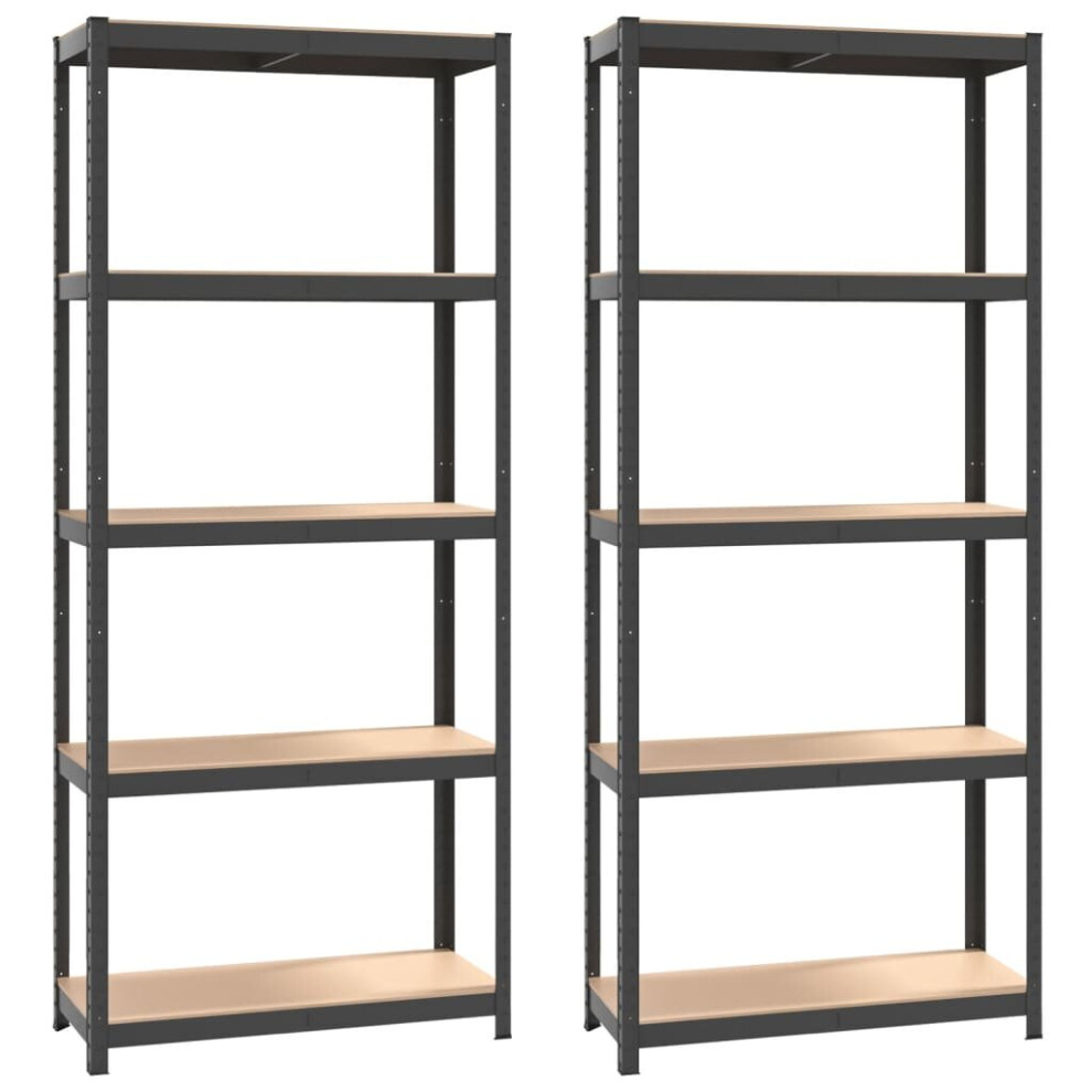 (anthracite, 75 x 30 x 172 cm/ 2 piece) vidaXL Storage Shelf Garage Organiser Holder Rack Steel and Engineered Wood