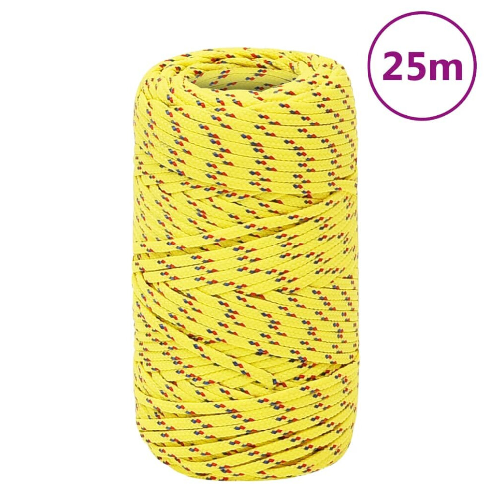 (yellow, 2 mm/ 25 m) Marine Rope Dock Coil Boat Line Polypropylene Rope Multi Sizes Multi Colours